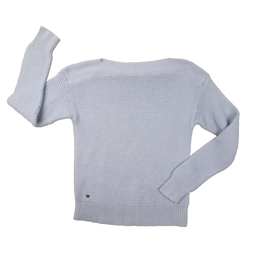 Lauren Ralph Lauren Knit Women's‎ Medium Long Sleeve Sweater Blue Boat Neck